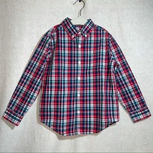 Janie and‎ Jack boys Christmas holiday Red Plaid Button Down Top Size 4